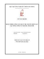 Hoàn thiện công tác quản trị nguồn nhân lực ở tổng công ty viettel telecom (tt) 