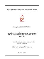 Nghiên cứu phát triển hệ thống tin nhắn dựa trên nền tảng ott ứng dụng tại lào (tt) 