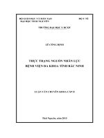 Thực trạng nguồn nhân lực bệnh viện đa khoa tỉnh bắc ninh 