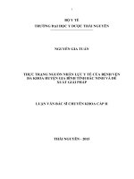 Thực trạng nguồn nhân lực y tế của bệnh vện đa khoa huyện gia bình tỉnh bắc ninh và đề xuất giải pháp 