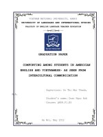 LờI an ủi giữa sinh viên trong tiếng việt và tiếng anh mỹ dưới góc độ giao tiếp đa văn hóa 