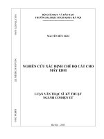 Nghiên cứu xác định chế độ cắt cho máy EDM 