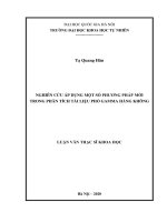 Nghiên cứu áp dụng một số phương pháp mới trong phân tích tài liệu phổ gamma hàng không  