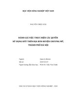 Đánh giá việc thực hiện các quyền sử dụng đất trên địa bàn huyện chương mỹ, thành phố hà nội   