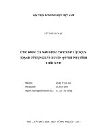 Ứng dụng gis xây dựng cơ sở dữ liệu quy hoạch sử dụng đất huyện quỳnh phụ tỉnh thái bình   