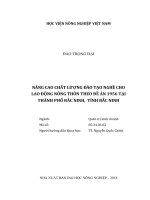 Nâng cao chất lượng đào tạo nghề cho lao động nông thôn theo đề án 1956 tại thành phố bắc ninh, tỉnh bắc ninh