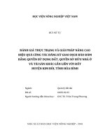 Đánh giá thực trạng và giải pháp nâng cao hiệu quả công tác đăng ký giao dịch bảo đảm bằng quyền sử dụng đất, quyền sở hữu nhà ở và tài sản khác gắn liền với đất huyện kim bôi, tỉnh hòa bình   