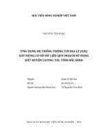Ứng dụng hệ thống thông tin địa lý (gis) xây dựng cơ sở dữ liệu quy hoạch sử dụng đất huyện lương tài, tỉnh bắc ninh   