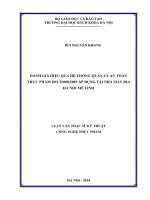 Đánh giá hiệu quả hệ thống quản lý an toàn thực phẩm ISO 22000 2005 áp dụng tại nhà máy bia hà nội mê linh 