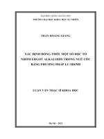 Xác định đồng thời một số độc tố nhóm ergot alkaloids trong ngũ cốc bằng phương pháp LC MS MS 