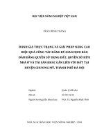 Đánh giá thực trạng và giải pháp nâng cao hiệu quả công tác đăng ký giao dịch bảo đảm bằng quyền sử dụng đất, quyền sở hữu nhà ở và tài sản khác gắn liền với đất tại huyện chương mỹ, thành phố hà nội   