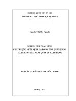 Luận án Tiến sĩ Khoa học môi trường: Nghiên cứu phân vùng chất lượng nước vịnh Hạ Long, tỉnh Quảng Ninh và đề xuất giải pháp quản lý và sử dụng