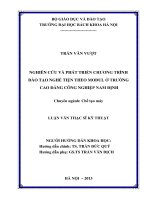 Nghiên cứu và phát triển chương trình đào tạo nghề tiện theo modul ở trường cao đẳng công nghiệp nam định 