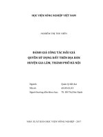 Đánh giá công tác đấu giá quyền sử dụng đất trên địa bàn huyện gia lâm, thành phố hà nội   