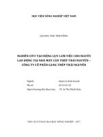 Nghiên cứu tạo động lực làm việc cho người lao động tại nhà máy cán thép thái nguyên   công ty cổ phần gang thép thái nguyên   