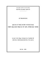Quản lý nhà nước về đất đai trên địa bàn thị xã từ sơn  tỉnh bắc ninh 
