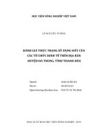 Đánh giá thực trạng sử dụng đất của các tổ chức kinh tế trên địa bàn huyện hà trung, tỉnh thanh hóa   