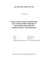 Đánh giá thực trạng và định hướng phát triển hệ thống điểm dân cư theo hướng nông thôn mới huyện hà trung   tỉnh thanh hóa   