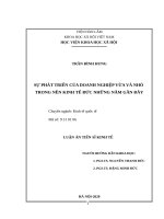Luận án tiến sỹ kinh tế -  Sự phát triển của doanh nghiệp vừa và nhỏ trong nền kinh tế Đức những năm gần đây