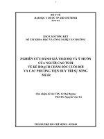 nghiên cứu đánh giá thái độ và ý muốn của ngƣời cao tuổi về kế hoạch chăm sóc cuối đời và các phƣơng tiện duy trì sự sống