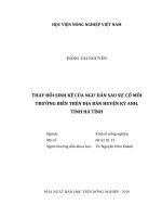 Thay đổi sinh kế của ngư dân sau sự cố môi trường biển trên địa bàn huyện kỳ anh, tỉnh hà tĩnh   
