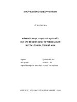 Đánh giá thực trạng sử dụng đất của các tổ chức kinh tế trên địa bàn huyện lý nhân, tỉnh hà nam   
