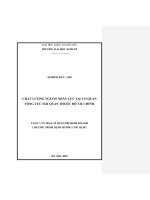 Chất lượng nguồn nhân lực tại cơ quan tổng cục hải quan thuộc bộ tài chính 