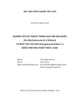 Nghiên cứu kỹ thuật trồng rau mè hàn quốc (perilla frutescens (l ) britton) bằng phương pháp thủy canh   