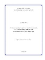 Đánh giá thực trạng quản lý, sử dụng đất của các tổ chức kinh tế trên địa bàn thành phố móng cái tỉnh quảng ninh trong giai đoạn 2010 2017 