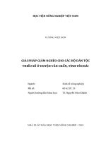 Giải pháp giảm nghèo cho các hộ dân tộc thiểu số ở huyện văn chấn, tỉnh yên bái   