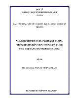 nồng độ homocysteine huyết tương trên bệnh nhân mụn trứng cá được điều trị bằng isotretinoin uống 