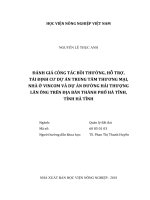Đánh giá công tác bồi thường, hỗ trợ, tái định cư dự án trung tâm thương mại, nhà ở vincom và dự án đường hải thượng lãn ông trên địa bàn thành phố hà tĩnh, tỉnh hà tĩnh   