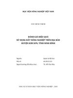 Đánh giá hiệu quả sử dụng đất nông nghiệp trên địa bàn huyện kim sơn, tỉnh ninh bình   