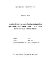 Nghiên cứu một số đặc điểm bệnh phân trắng lợn con, biện pháp phòng trị tại xã xuân thành   huyện thọ xuân tỉnh thanh hóa   