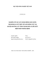 Nghiên cứu sự lưu hành bệnh giun xoắn trichinella sp ở một số loài động vật tại huyện mường lát tỉnh thanh hóa và đề xuất biện pháp phòng bệnh   