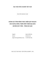 Đánh giá tình hình thực hiện quy hoạch xây dựng nông thôn mới trên địa bàn huyện duy tiên   tỉnh hà nam   