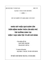 khảo sát hiệu quả giảm cân trên bệnh nhân thừa cân béo phì tập dưỡng sinh tại viện y học dân tộc tp hồ chí minh 