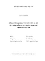Tăng cường quản lý thu bảo hiểm xã hội bắt buộc trên địa bàn huyện đông anh, thành phố hà nội   