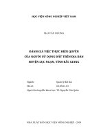 Đánh giá việc thực hiện quyền của người sử dụng đất trên địa bàn huyện lục ngạn, tỉnh bắc giang   