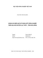 Đánh giá hiệu quả sử dụng đất nông nghiệp trên địa bàn huyện lạc thủy   tỉnh hòa bình   