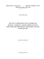 đề xuất các biện pháp nâng cao hiệu quả kinh tế xã hội của chương trình xây dựng nông thôn mới trên địa bàn thành phố lạng sơn tỉnh 