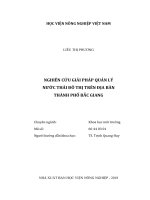 Nghiên cứu giải pháp quản lý nước thải đô thị trên địa bàn thành phố bắc giang   