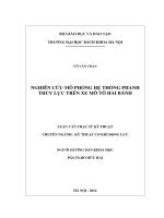 Nghiên cứu mô phỏng hệ thống phanh thủy lực trên xe mô tô hai bánh 