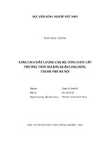 Nâng cao chất lượng cán bộ, công chức cấp phường trên địa bàn quận long biên, thành phố hà nội   