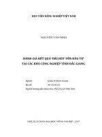 Đánh giá kết quả thu hút vốn đầu tư tại các khu công nghiệp tỉnh bắc giang   