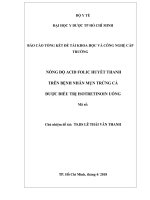 nồng độ acid folic huyết thanh trên bệnh nhân mụn trứng cá được điều trị isotretinoin uống 