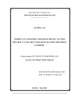 Nghiên cứu giảm phát thải bằng bộ xúc tác ôxy hóa DOC và phát thải dạng DPF trên động cơ diesel 