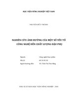 Nghiên cứu ảnh hưởng của một số yếu tố công nghệ đến chất lượng đậu phụ   