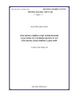 Xây dựng chiến lược kinh doanh của công ty cổ phần quản lý và xây dựng giao thông lạng sơn 