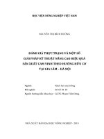 Đánh giá thực trạng và một số giải pháp kỹ thuật nâng cao hiệu quả sản xuất cam vinh theo hướng hữu cơ tại gia lâm   hà nội   